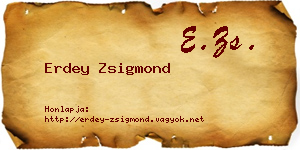 Erdey Zsigmond névjegykártya
